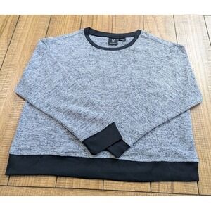 C7 Mens Spyder Sweater Sz L Heather Gray Black Crew Neck Soft Stretch Active